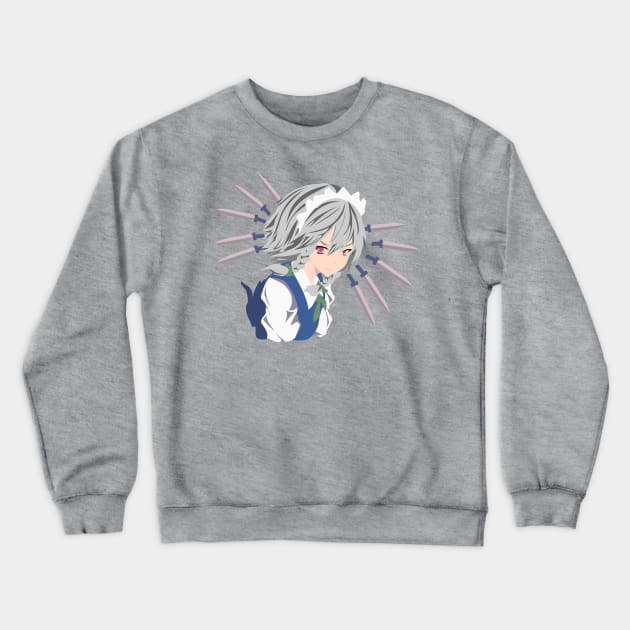 Sakuya Izayoi Crewneck Sweatshirt by stargatedalek